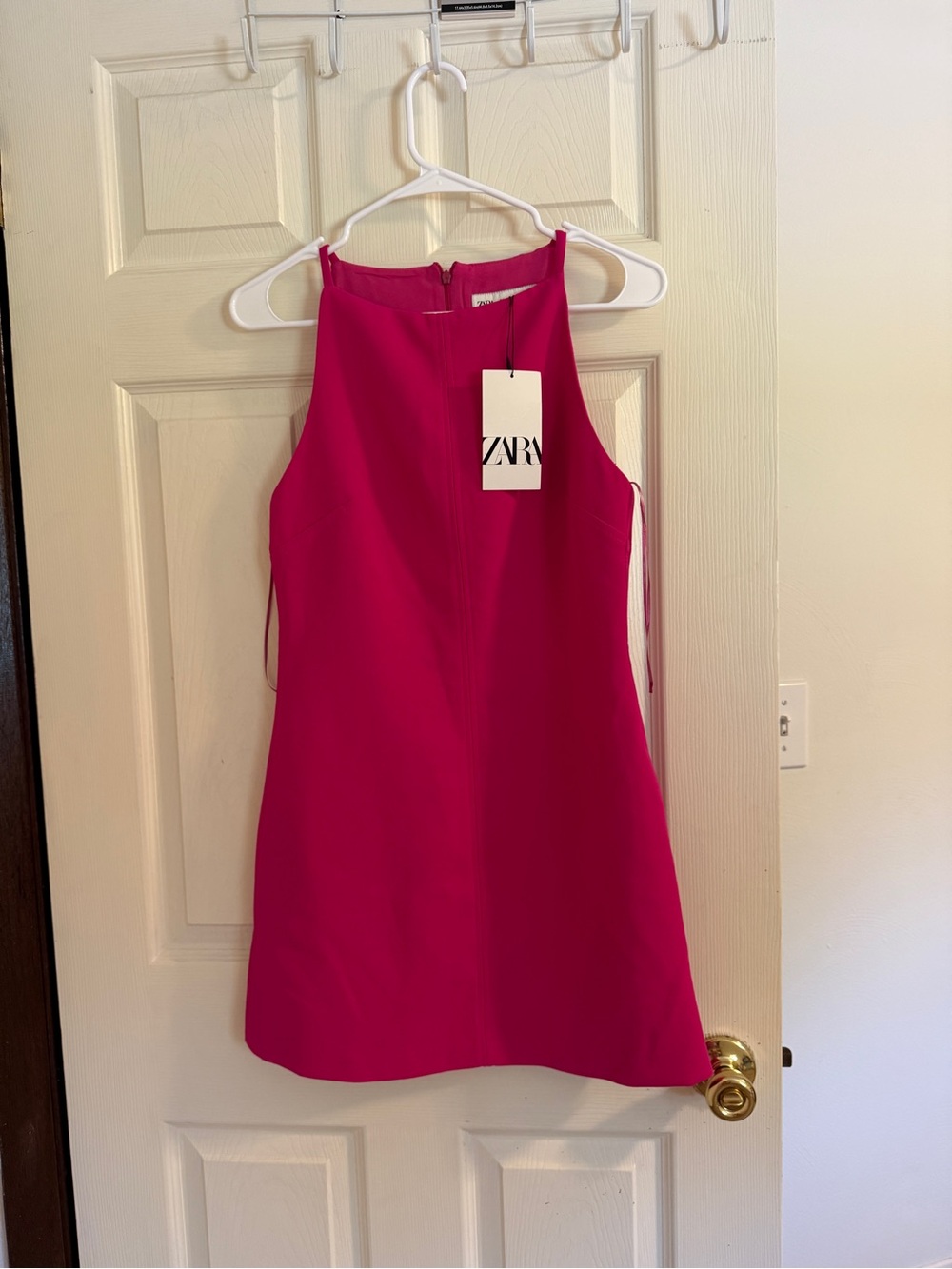 ZARA Fuchsia Halter Shift Dress